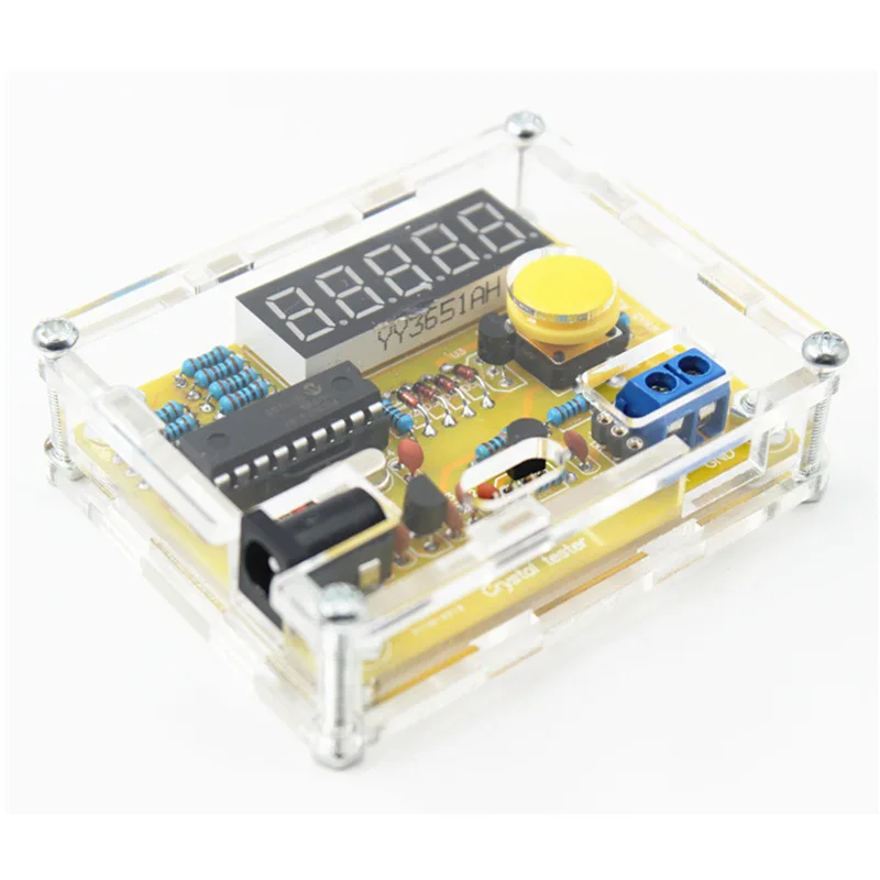 Frequency Counter Tester Frequency Meter DIY Meter Frequency Counter Tester Digital Crystal Counter Meter Oscillator Tester With Transparent Case 1Hz~50MHz