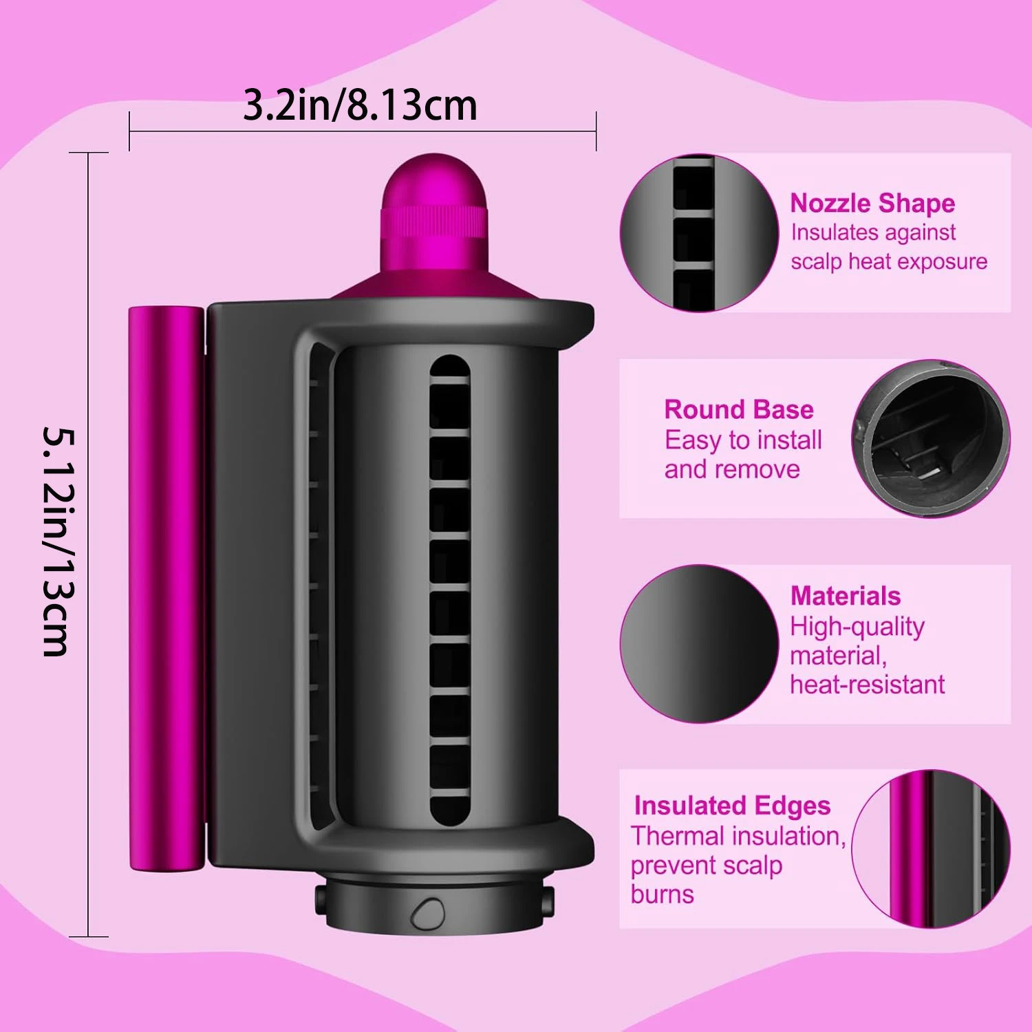 Airwrap Styler HS01 HS05와 호환되는 Anti-FlightFlyaway 부착 노즐, Airwrap용 스무딩 부착