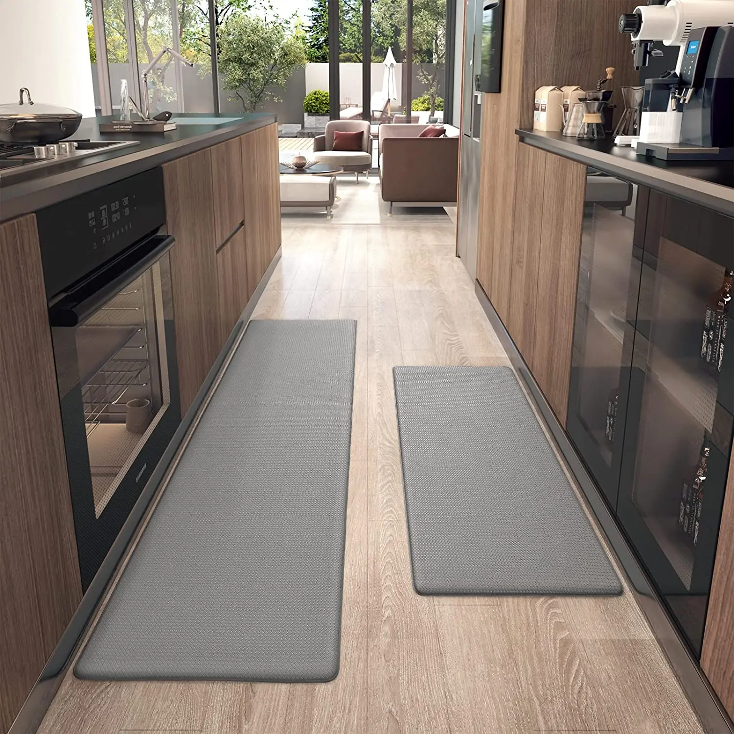Kitchen Floor Mat Gray Carpet Non-slip Waterproof Pvc Mats Home Decoration  Luxury Big Size Custom Rug Alfombras De Cocina 주방바닥매트