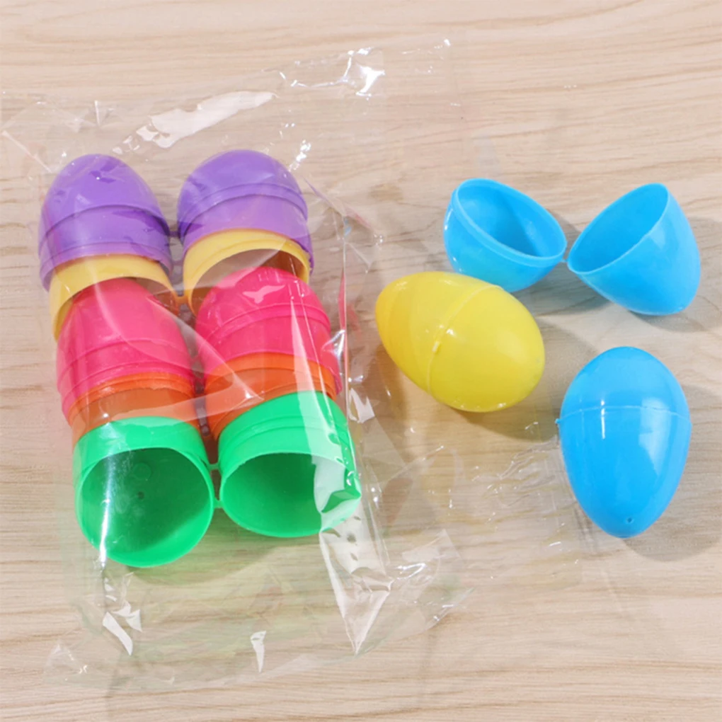 

12Pcs Fillable Easter Eggs Plastic Colorful Easter Eggs Easter Candies Chocolate Gift Toys Boxes Egg Shape Easter Decoration