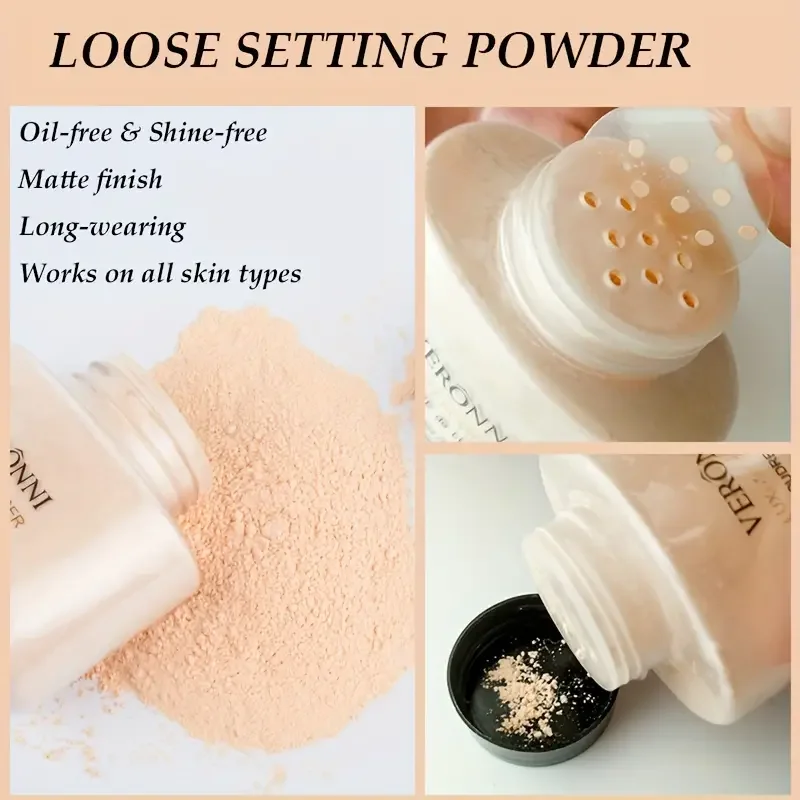 Banana Powder Oil Control Translucent Matte Setting Powder Long-lasting Shine-Free Finish Makeup with Brush for a Natural Matte setting powder,loose powder,face powder,banana powder