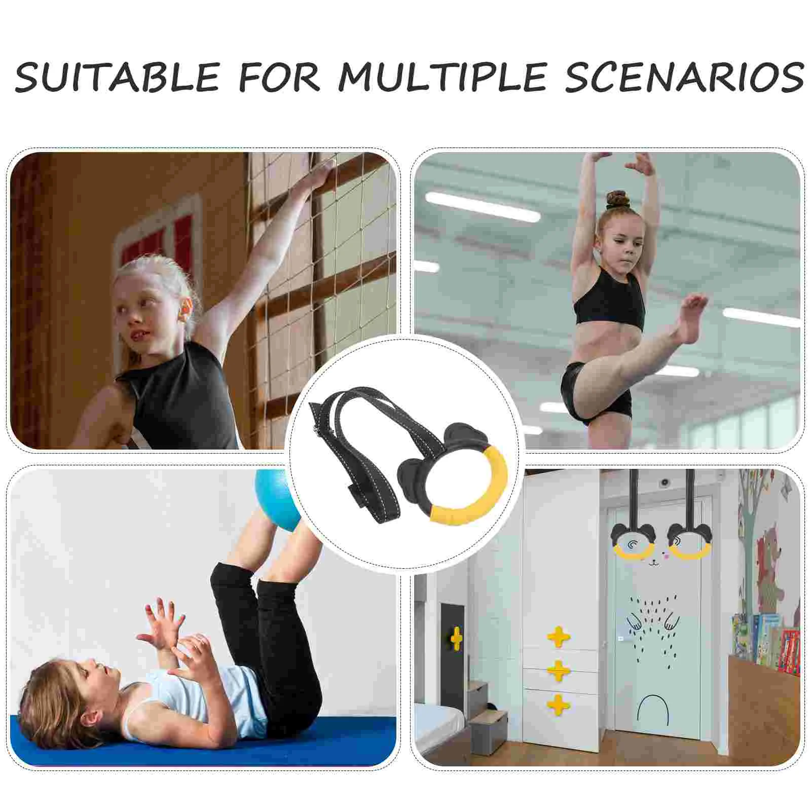 Sports Ring Trainer Nylon Gymnastics Rings Ceiling Mount Exercise Equipment for Kids
