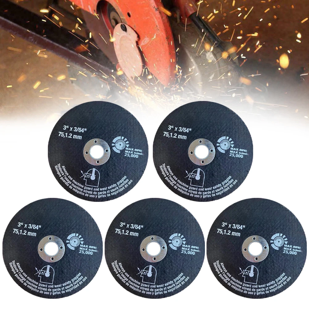 

5pcs Cutting Discs 75mm Diameter 10mm Bore 1.2mm Thickness Fiber Reinforced Resin Cutting Angle Grinder Cutting Disc Abrasive