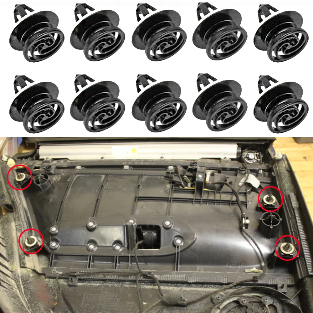 10X Car Door Card Trim Panel Front Interior Fastener Modanatura Clip Holder Accessori Per Audi A6 C6/4F 2004 2005 2006 - 2011