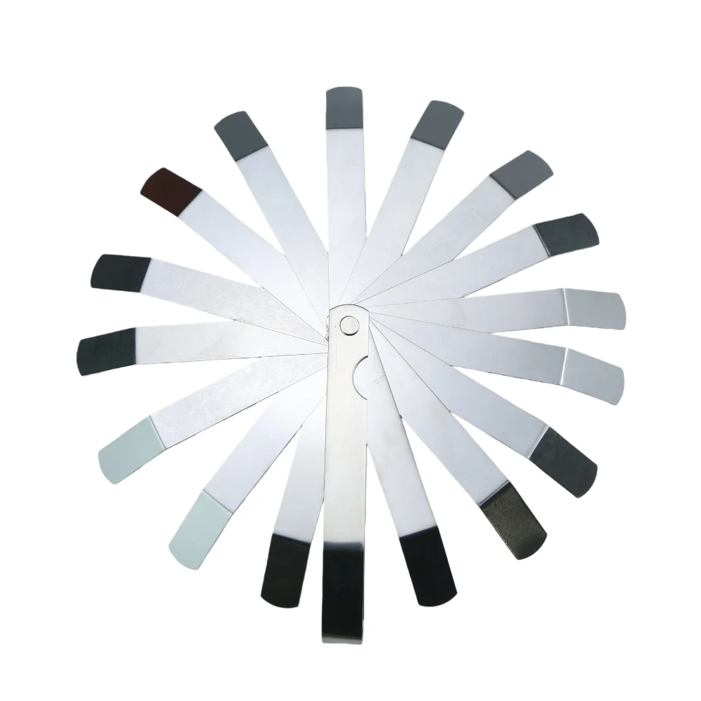 16 블레이드 밸브 클리어런스 게이지 0.127-0.508mm 오토바이 자동차 ATV용 스테인레스 스틸 오프셋 필러 게이지