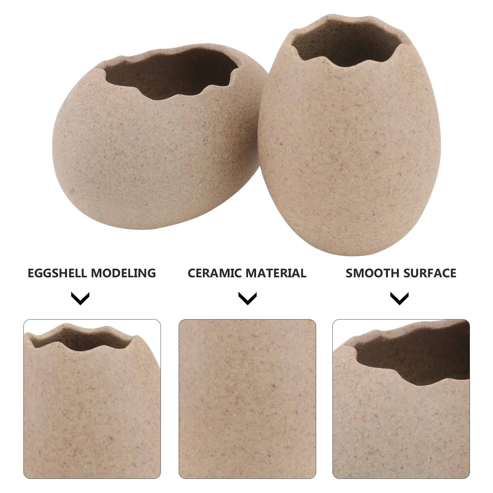 2 Pcs Small Egg Shell Vase Creative Flower Hydroponics Planting Home Pot Vases Decorative Miniature Chic Plants Container 3