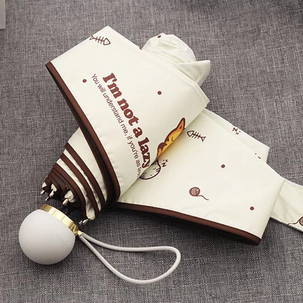 OLYCAT Mini Umbrella Rain Women Cute Portable Anti UV 5folding Umbrellas Pocket Travel Sun Umbrella Girls 6K Windproof Parasol