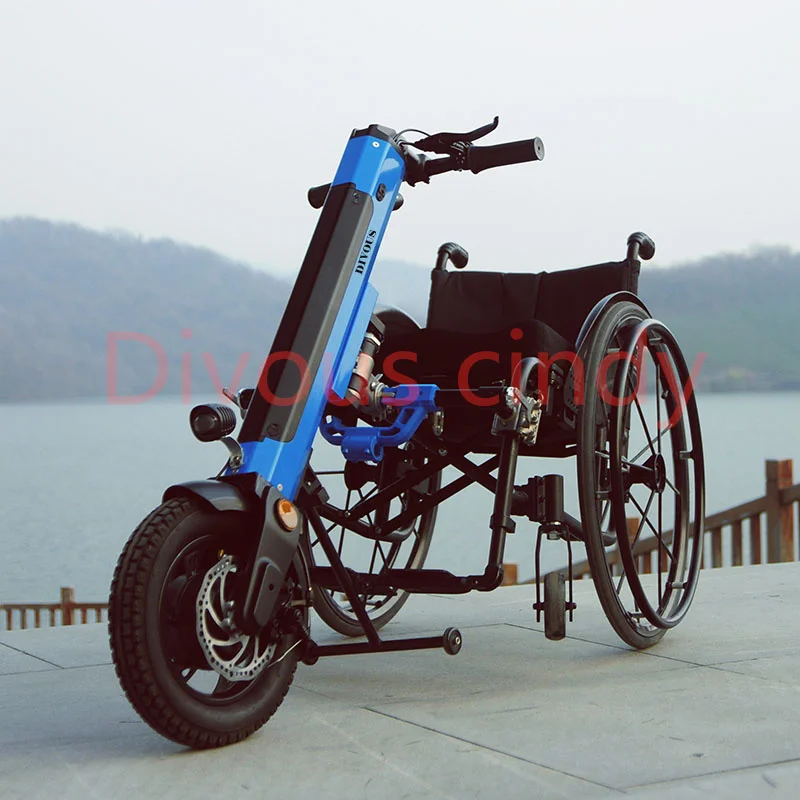 12 Inch N/W: 17.4KG Handicap Wheelchair Trailer for Disabled Driver Head Electric Handbike Handcycle 2