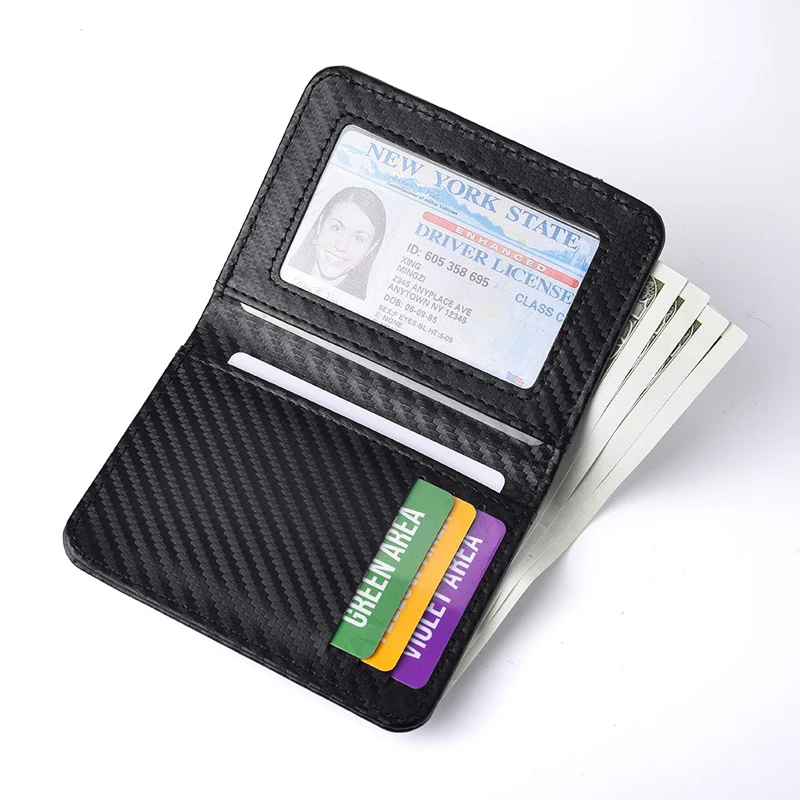 새로운 카드 지갑 탄소 섬유 ID 신용 카드 가방 페라리 로마 488 포르토피노 스파이더 SF90 슈퍼패스트 라페라리용 돈 동전 지갑