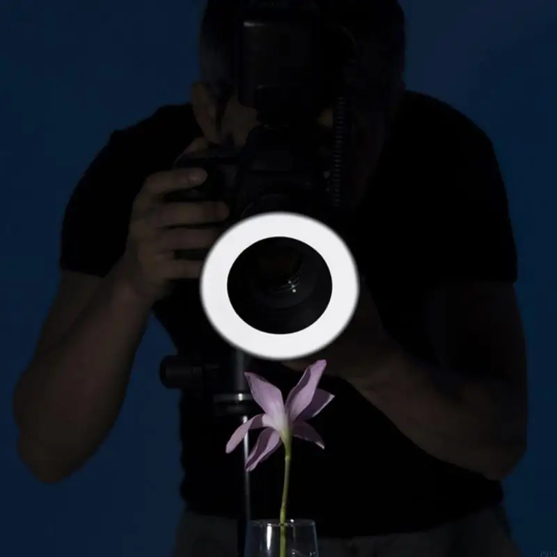 P9YE High Brightness LED Macro Rings Light Photography Rings Adjustable Color Temperature for Close Up Photography