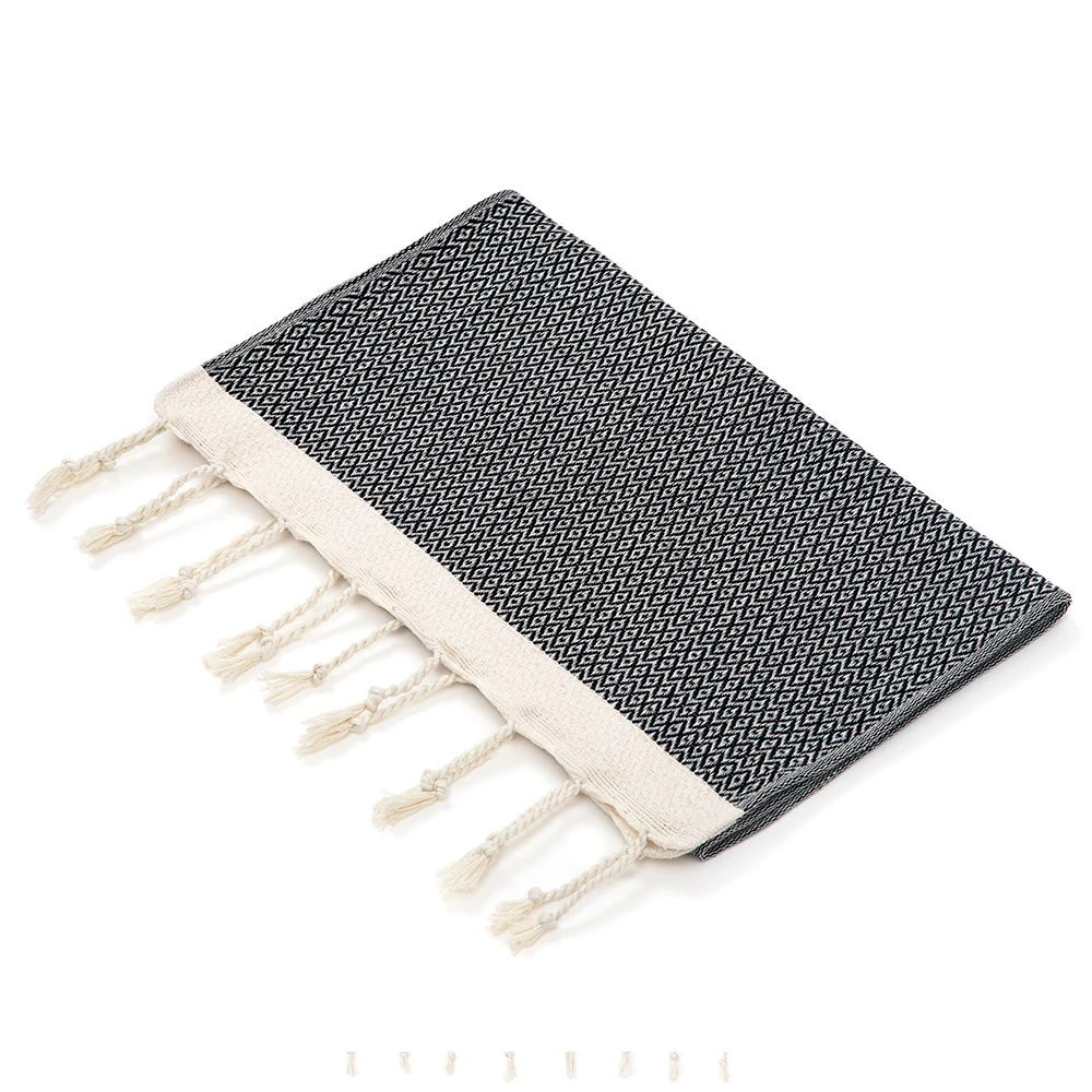 منشفة تركية مع شرابات ، مناشف رياضية للاستحمام ، مفرش مائدة للمنزل ، ساونا سبا ، طقم حمام ، قطن ، 40 × 100 سم