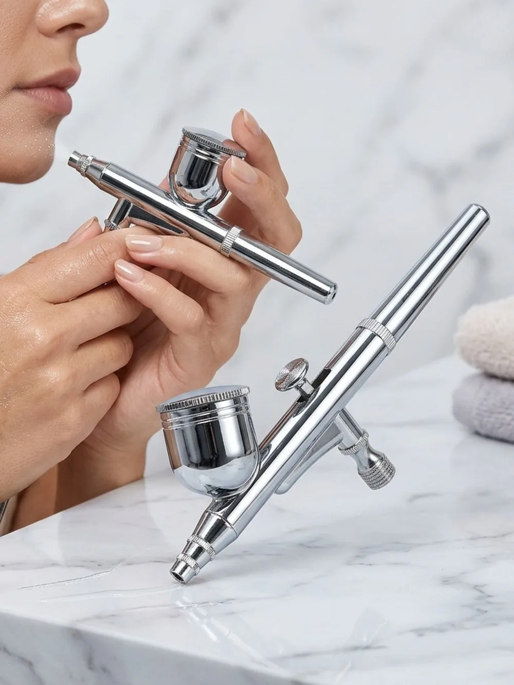 HY470 Dual-Action Airbrush, 0,3mm Düse — Perfektes Airbrush-Set für Kunst, Nagelkunst, Modellbau, Künstlerische Gestaltung & DIY-Enthusiasten