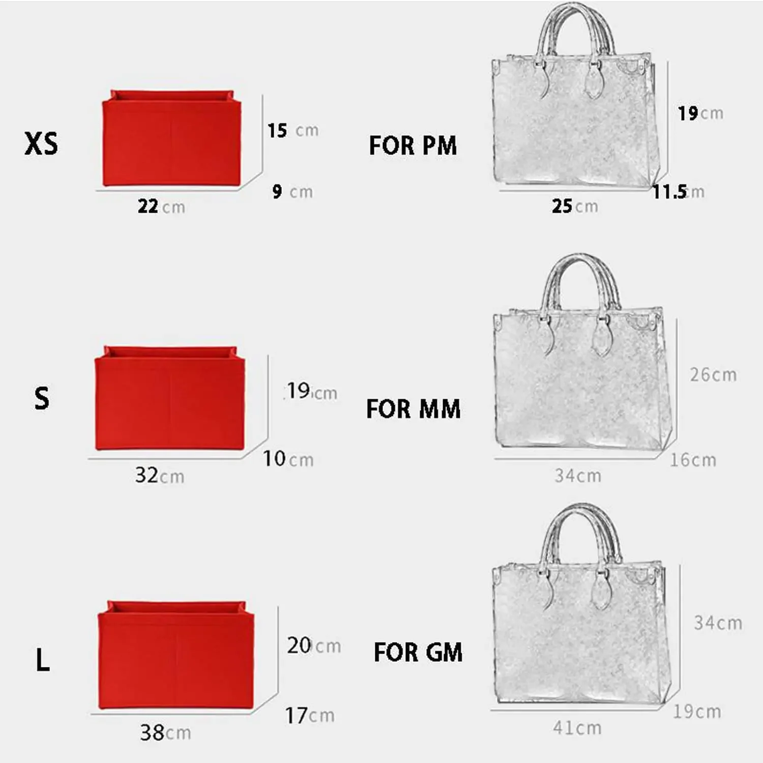 XYJG Seda Organizador Bolso Insertar Para LV Carryall PM/MM, Inserto De Bolsa, Mantener La Forma De La Bolsa, Liviano (Fuchsia, Carryall PM