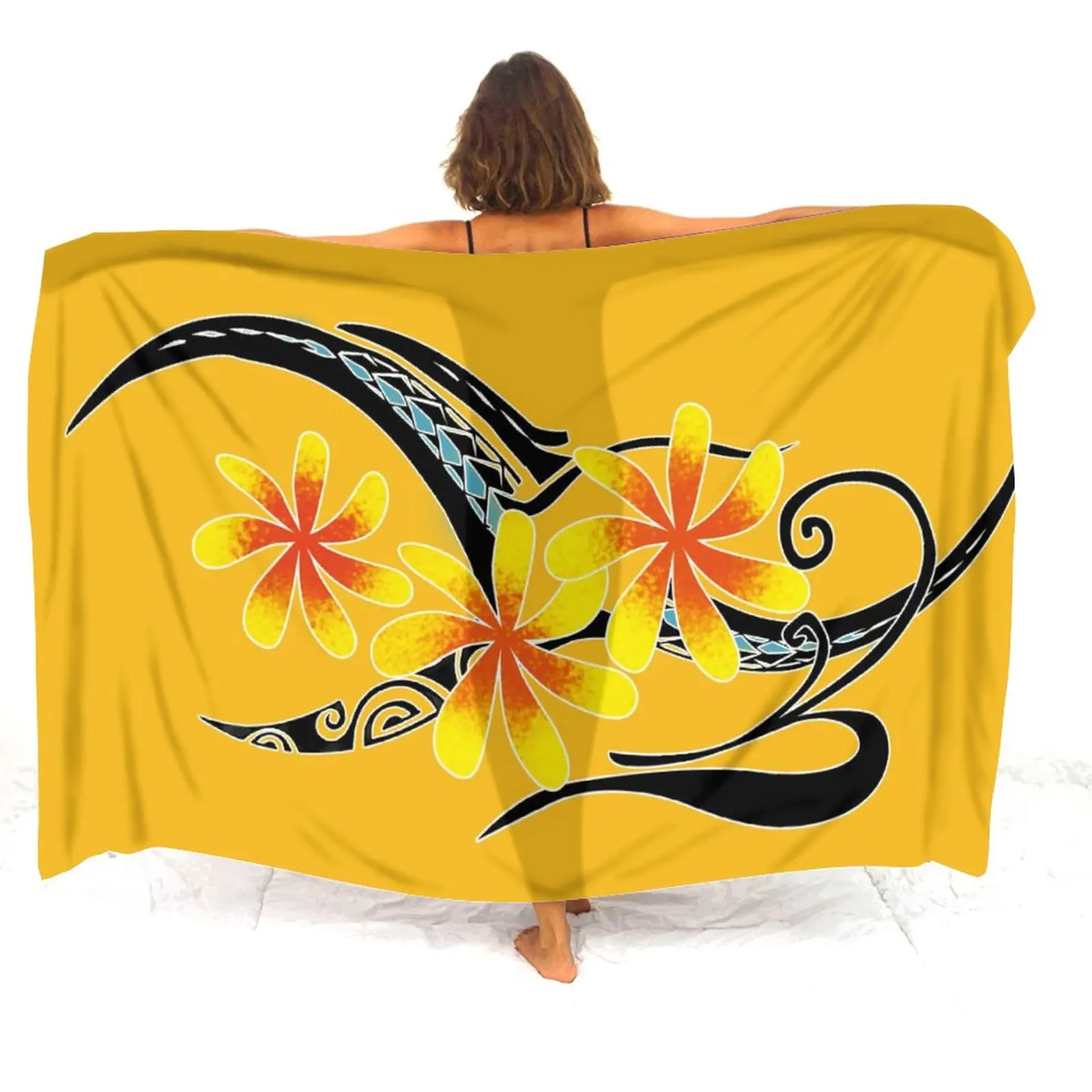 Hawaii Beach Resort Casual Elegante Sarong Scialle Costume Da Bagno Sciarpa Sarong Seaside Ladies Sarong Polynesian Custom 2024 Nuovo