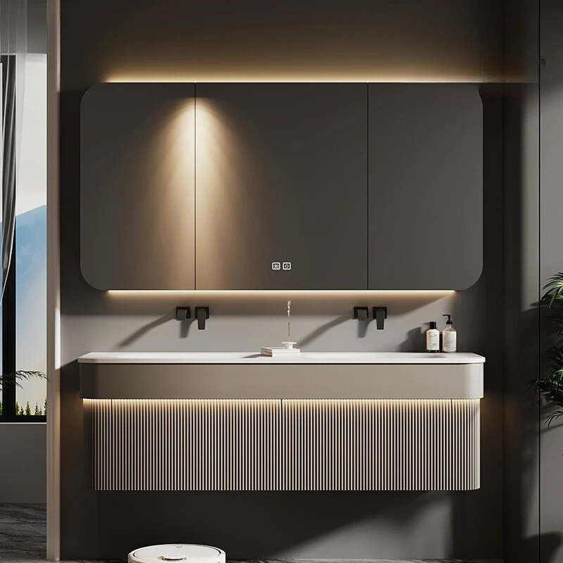 หรูหรากระจกห้องน้ําตู้อิตาเลี่ยนตกแต่ง Minimalist ตู้ Gadgets จอแสดงผลพาร์ทิชัน Archivadores เฟอร์นิเจอร์ 1