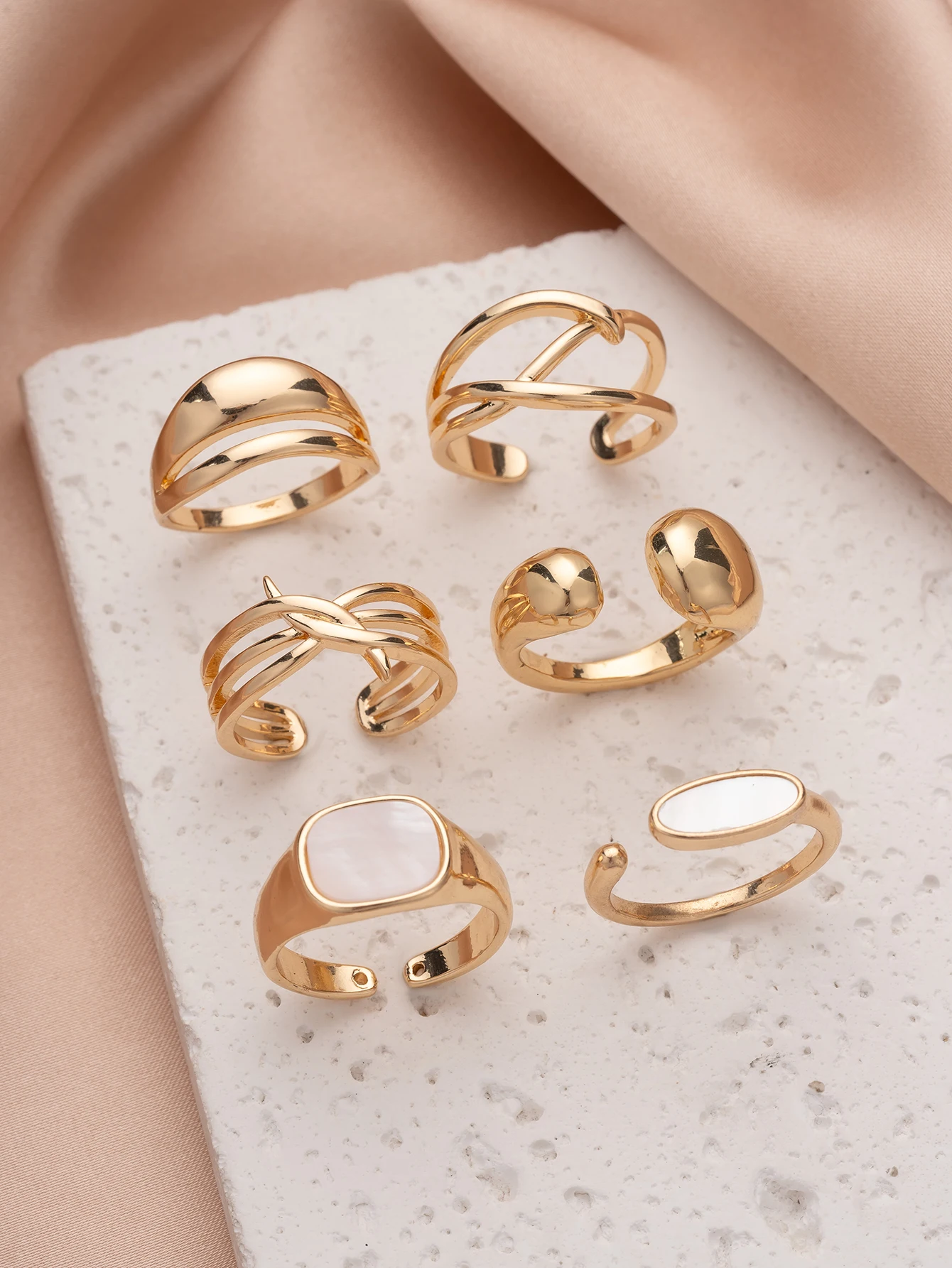 Rings Plated Ring Set Stackable for Women