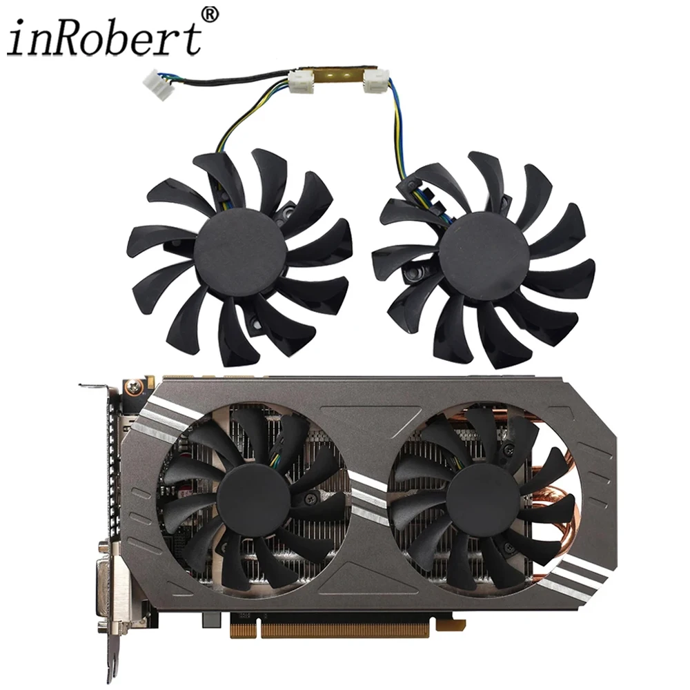 2 Pz/Lotto Apistek 75 Millimetri Ga81S2U Gtx 970 Scheda Grafica A Doppia Ventola Di Raffreddamento Per Rx570 4Pin Zotac Gtx 970 Video Carta