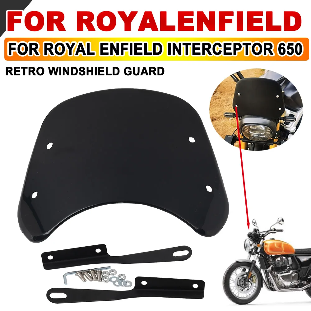 Moto Retro Parabrezza Parabrezza Parabrezza Deflettore Protezione Copertura Per Royalenfield Royal Enfield Interceptor 650