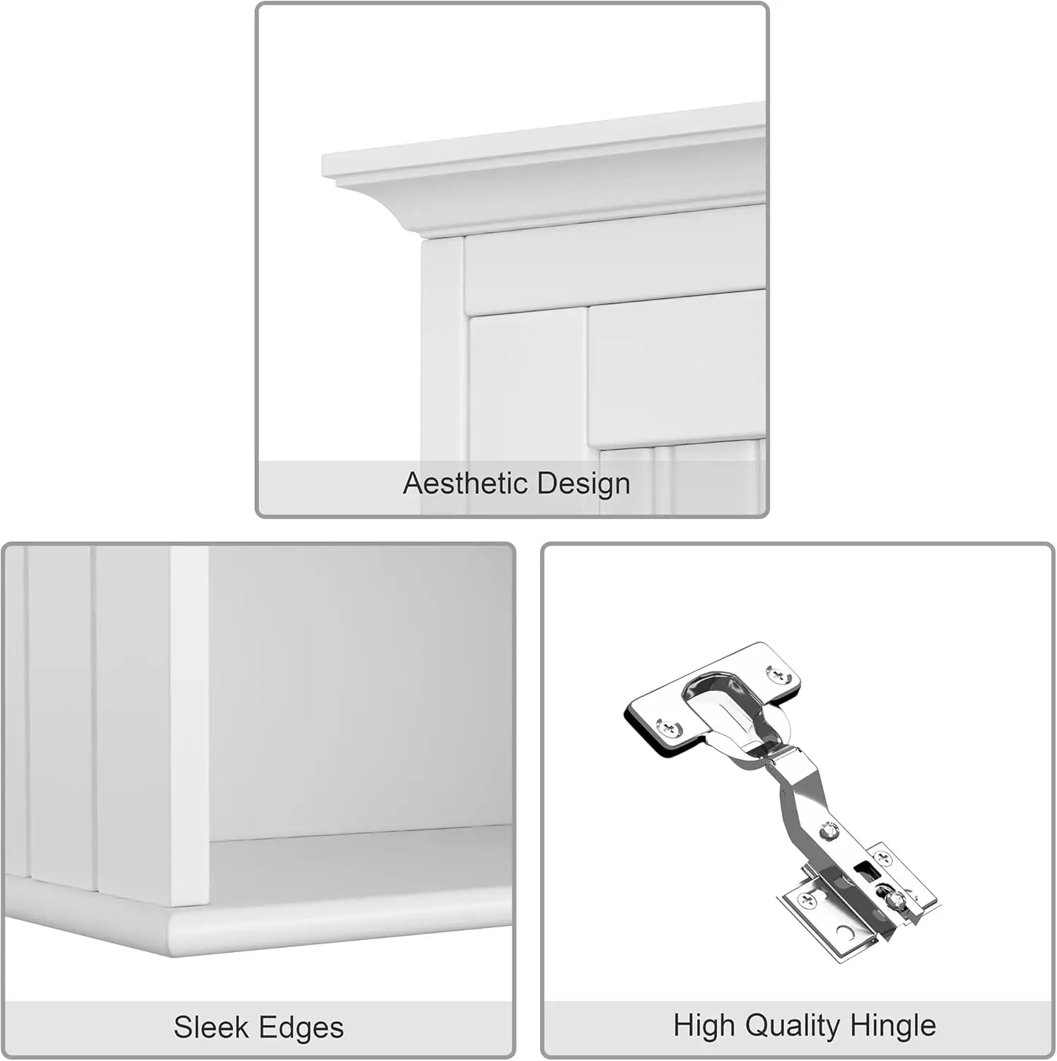 Wood Wall Cabinet, Bathroom Medicine Cabinet Storage with Doors and Adjustable Shelf, Rustic Cabinet Wall Mounted