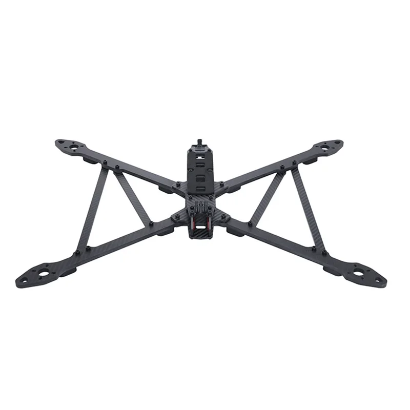 Cadre drone course FPV 15 pouces fibre carbone freestyle monté sur un drone, prêt pour le vol.