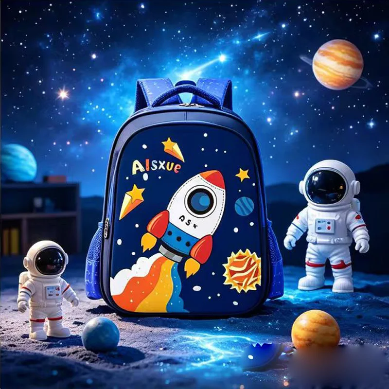 Kindergarten Primary Bookbag Blue Children Backpack Rocket Launch Boy Kid School Bag Student Waterproof Baby Boy Backapck 2