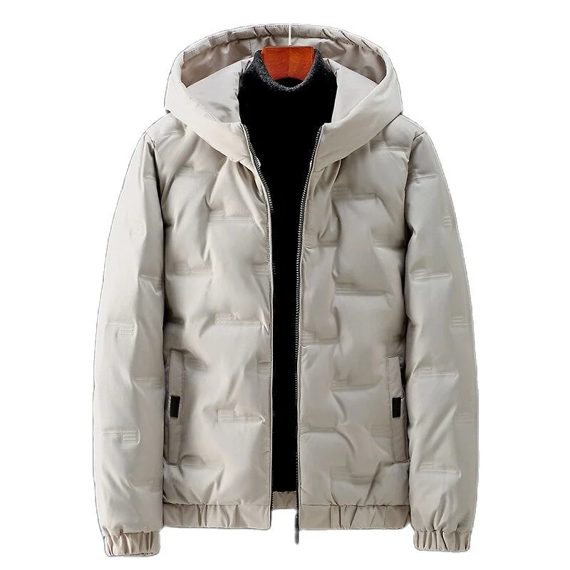

2023 Winter New Men Down Jacket Hooded Coat Male Waterproof Streewear Men's Warm Clothing Solid Color White Duck Down Jacket