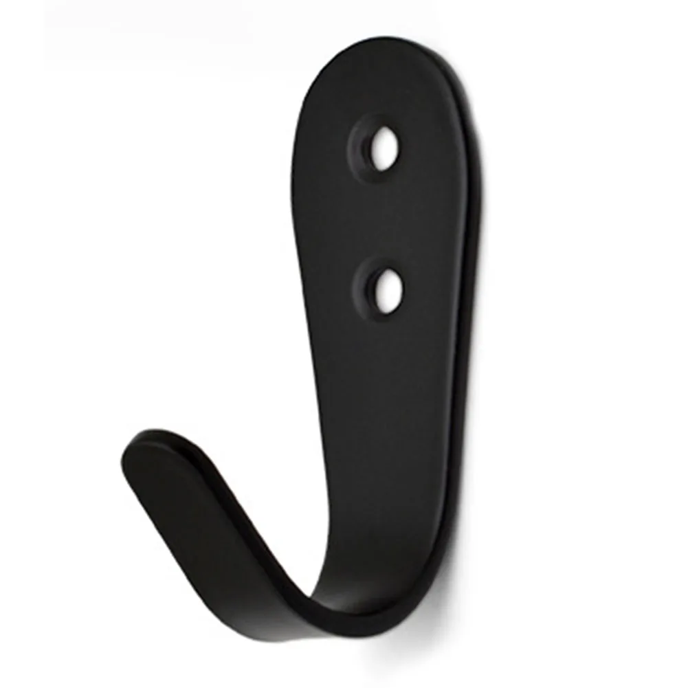 Description Picture 3 of itemBathroom Bedroom Coat Single Hook Towel Hanger Holder 4pcs Accessories Black Hardware Tool Heavy Duty Small Solid Metal