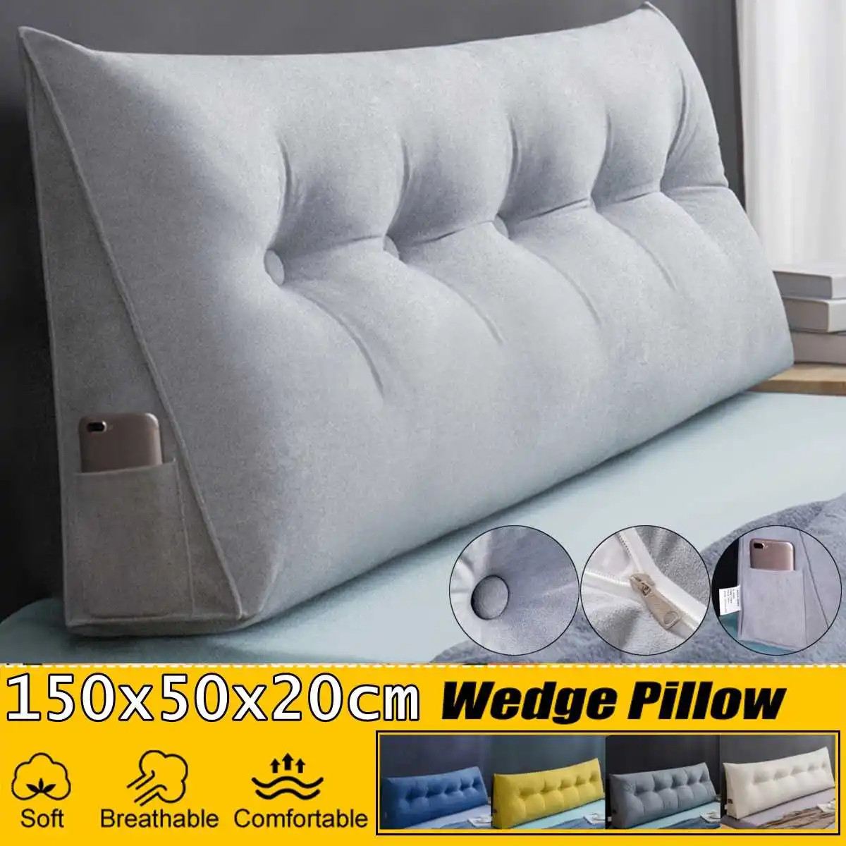  SAZDFY Cama triangular cojín respaldo almohada sofá cama grande  suave cabecero, almohada de lectura para sofá, cabecera, cabecera cojín de  cabecera, cama de 47.2 x 19.7 x 5.9 in : Todo lo demás