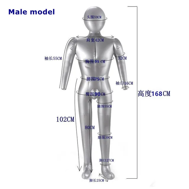 Manichino Uomo Gonfiabile 168 Cm - Per Esposizione Abbigliamento, Busto Maschile Portatile - Foto 11