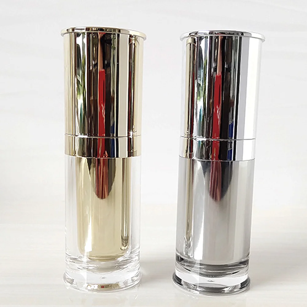 30ml&50ml Capacity Gold&Silver color Acrylic material Refillable Spray Perfume bottle with Perfume sprayer