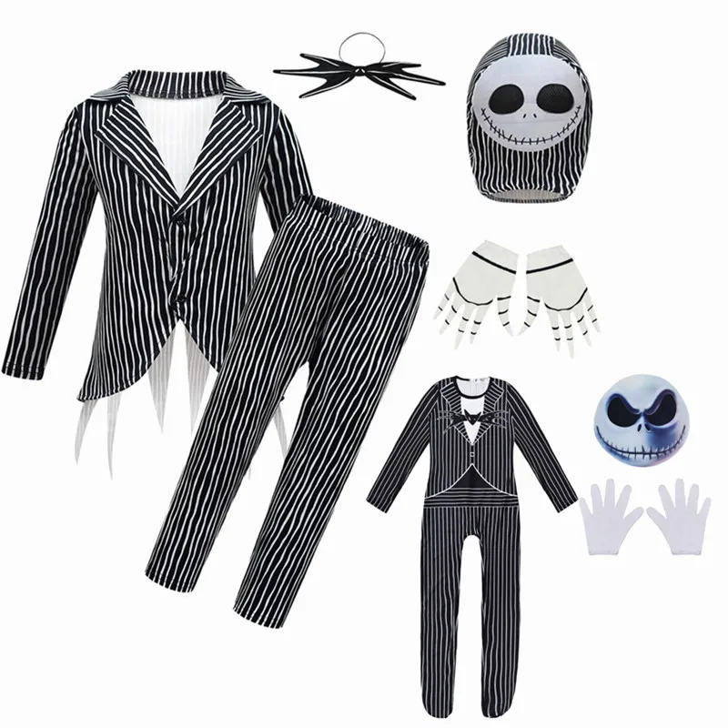 Halloween Scheletro Cosplay J-Jacking Costume Per Kid Boy Girl Funny Horror Spaventoso Festa Di Compleanno Costume Di Natale Tute Maschera