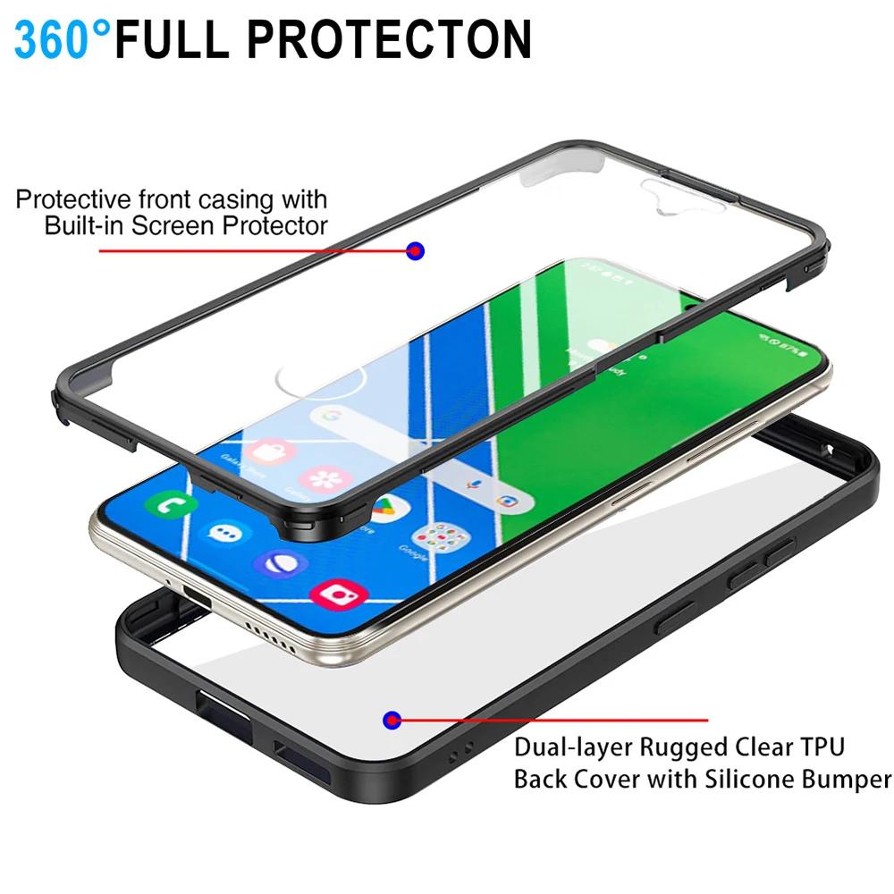 360 Full Body Transparent Shockproof Phone Case & Screen Protector