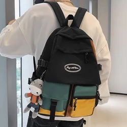 Multi Pocket College Backpack Waterproof Female Fashion School Bag Laptop Student Girl Backpack Nylon Men Women Bag Book Male