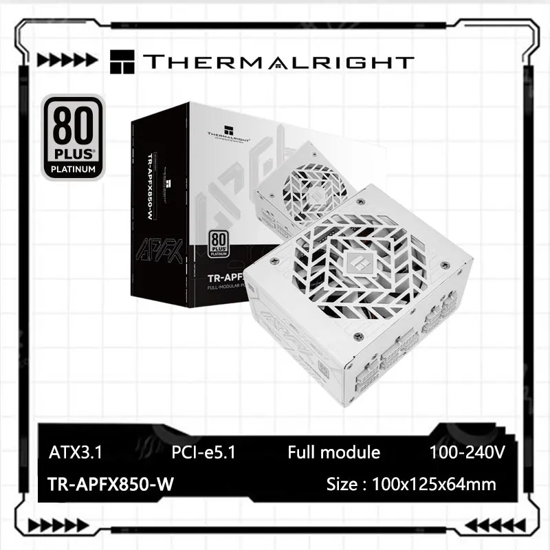 Thermalright TR-APFX850/10000-W 화이트 컴퓨터 케이스 전원 공..