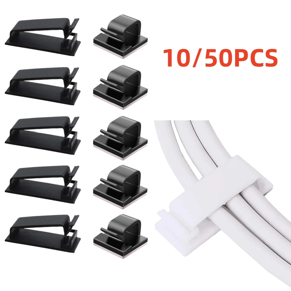 Organizador De Cables Con Clips Autoadhesivos De Nailon - Ajustable, Para Sujetar Y Ordenar Cables