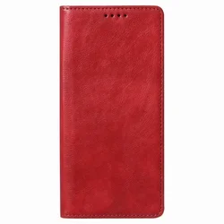 Luxury Magnetic Card Wallet Phone Case Cover for OPPO A56 5G (Red RD)