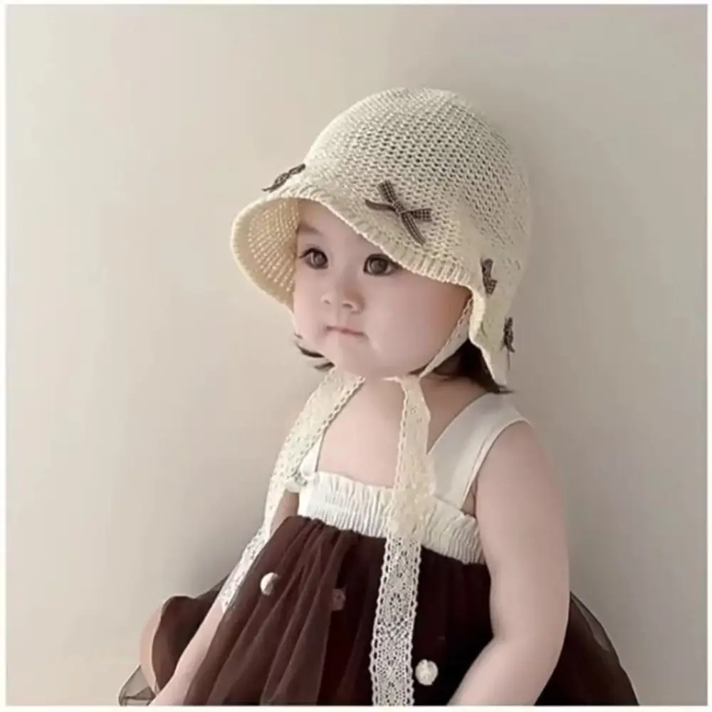 Fashion Summer Baby Straw Hat Bow Beach Lace Straw Hat Outdoor Travel Children Panama Caps for