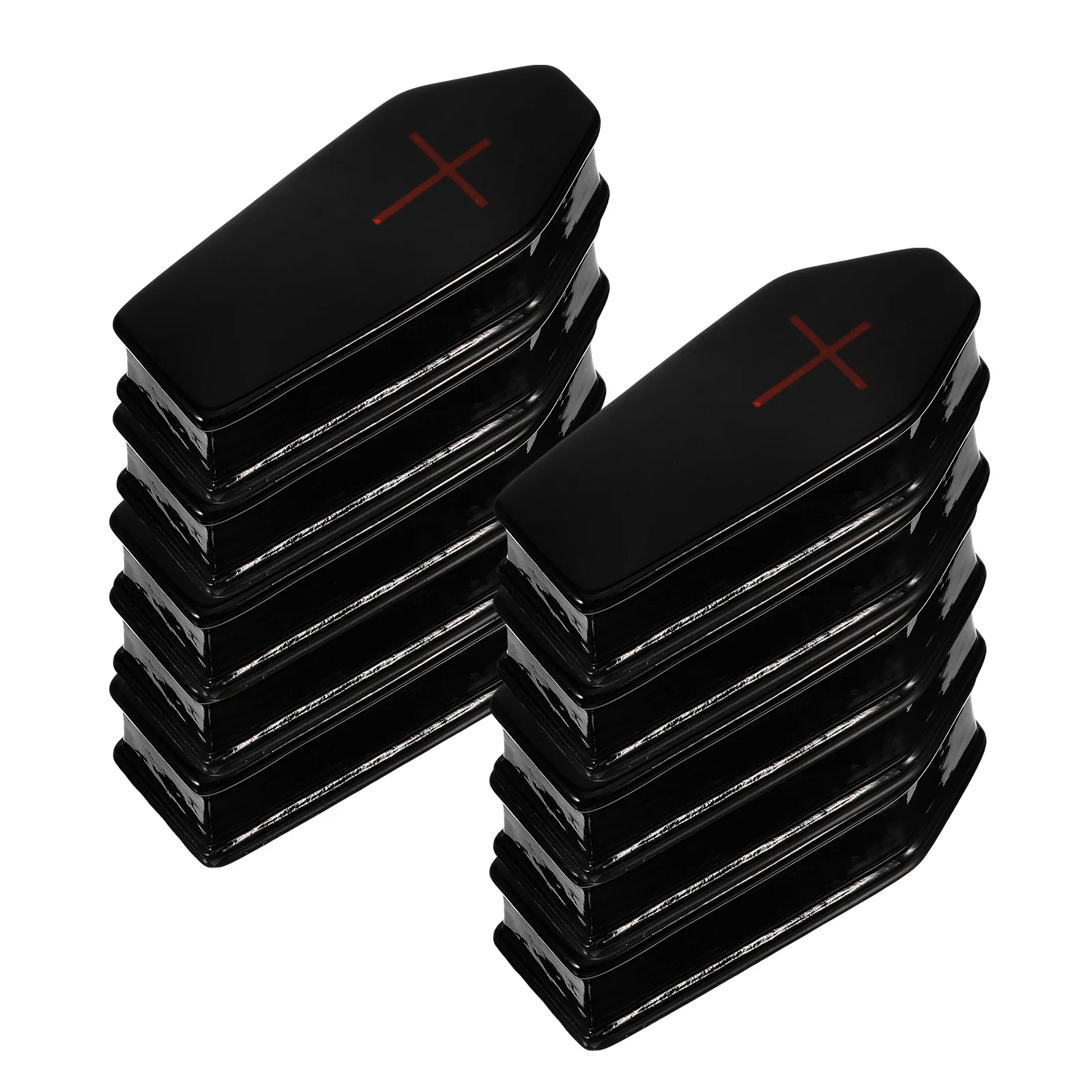 

10 Pcs Black Coffin Resin Ornaments Party Halloween Decor Modeling Miniature Coffins Layout
