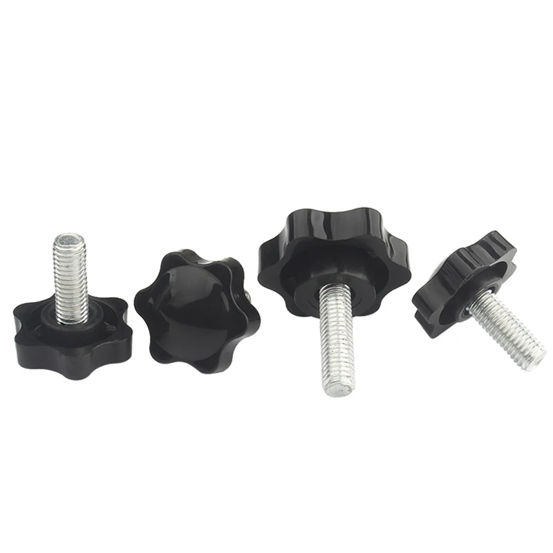Star-Shaped Thumb Screw M4 M5 M6 M8 M10 M12 Plastic Handle Hand Tighten Screw Tightening Nuts Carbon Steel