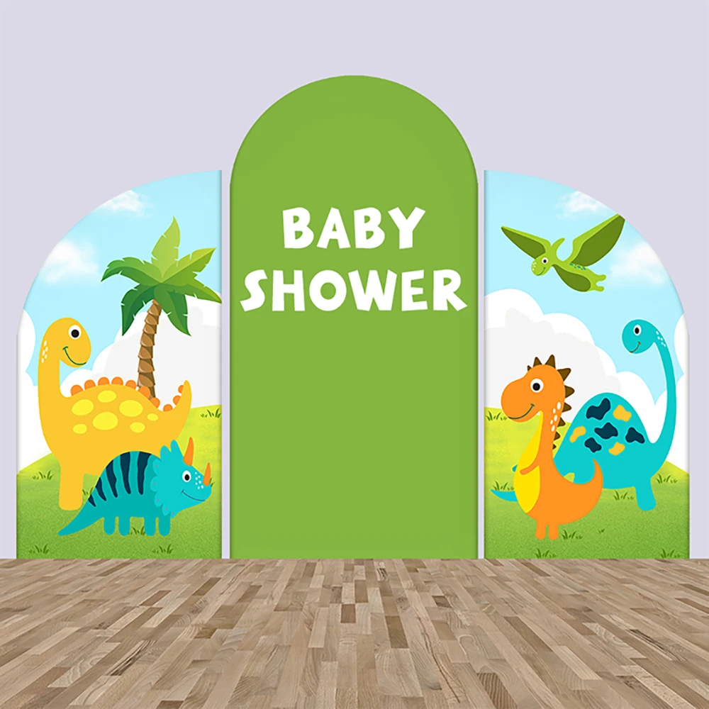 

Baby Shower Arch Backdrop Wall Cartoon Baby Dinosaur Background for Kids Birthday Party Decoration Banner