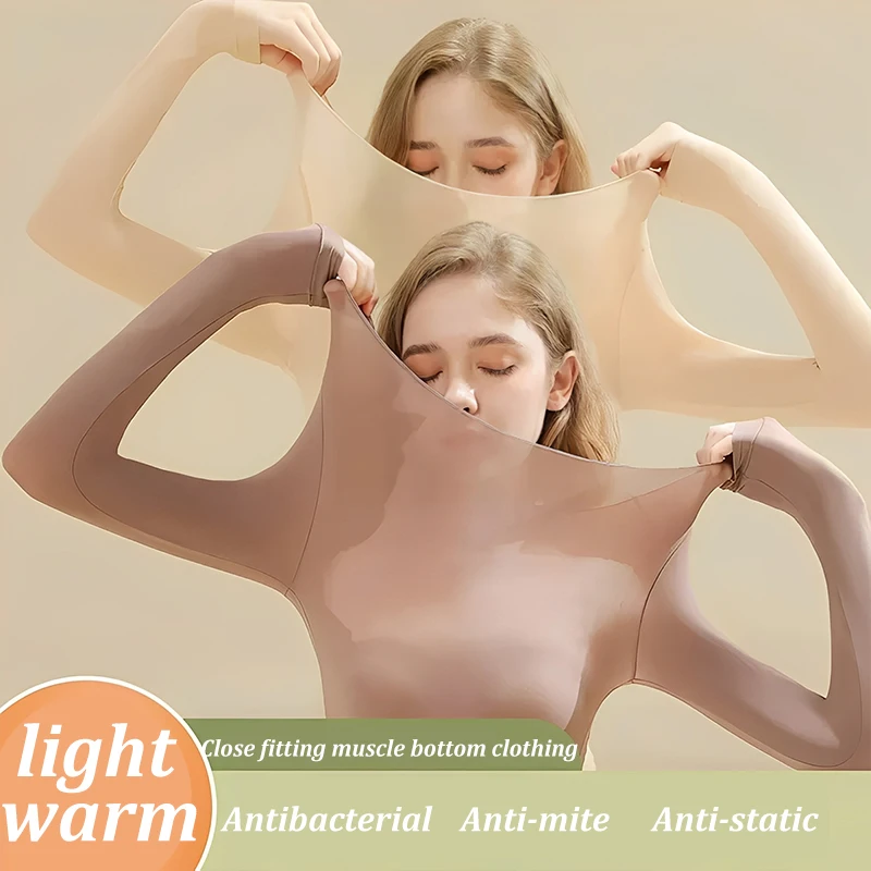 Women Thermal Underwear Set Winter Clothes Seamless Thick Layer Warm Lingerie 2 Pieces