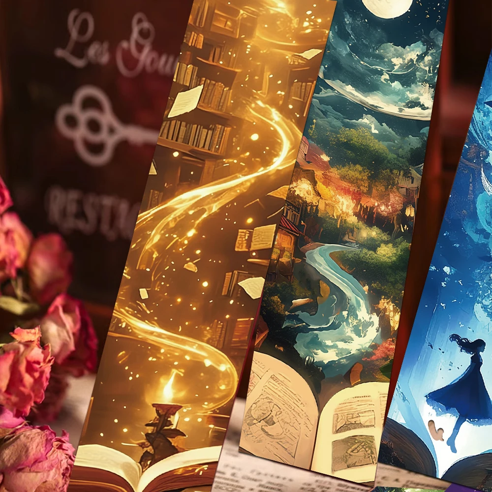 30pcs Fantasy Reading Bookmark Reading Pages Books Annotated School Stationary Supplies DIY Creative Aesthetic Bookmark Gifts bookmarks stationery supplies