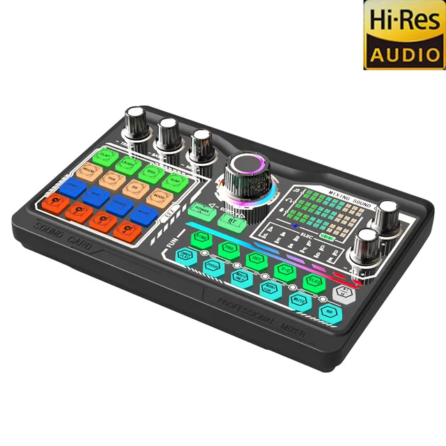 Professional Podcast Microphone SoundCard Kit Hi-Res SoundCard for PC Smartphone Laptop Computer Vlog Recording Live Streaming 6