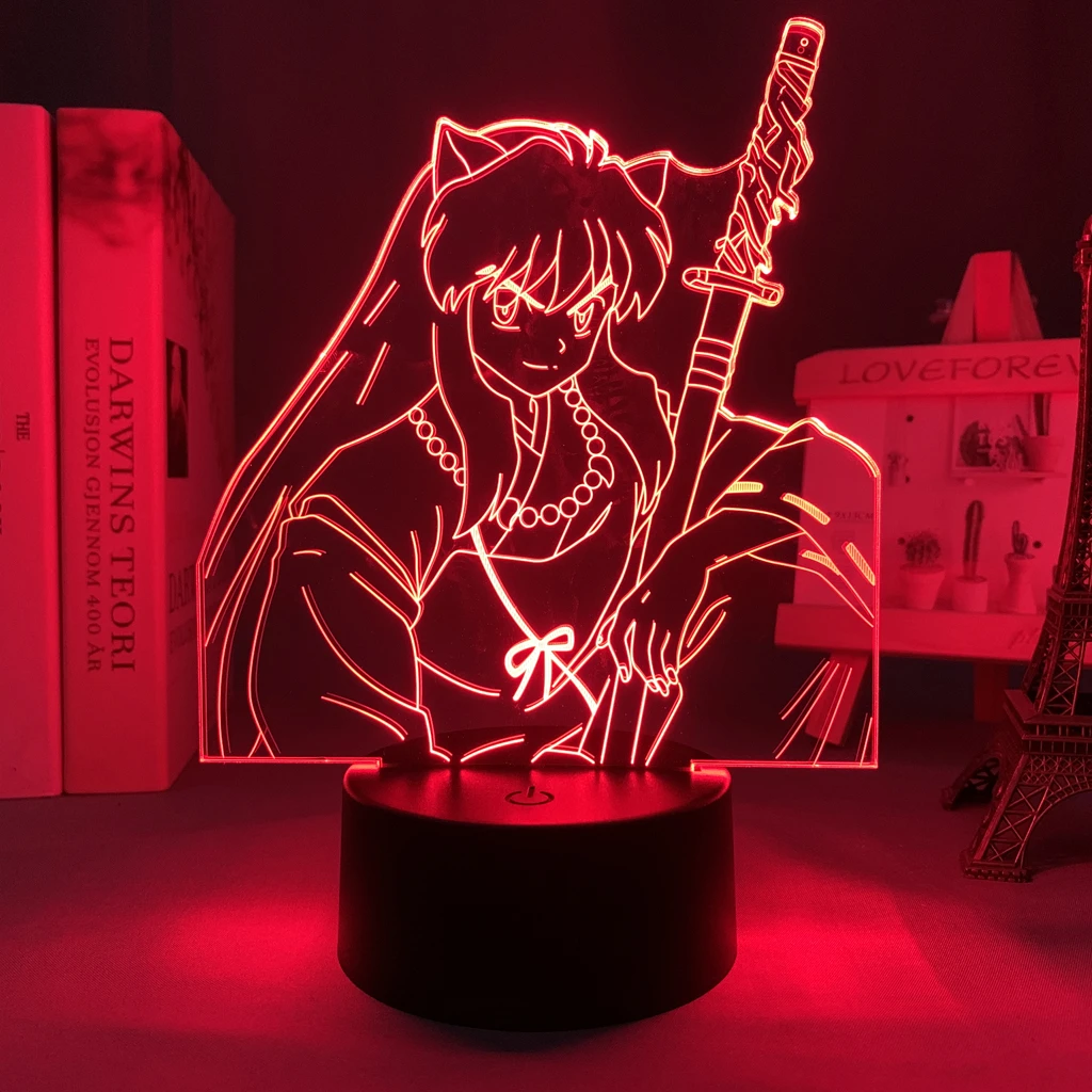 Led Light Anime Inuyasha for Kids Bedroom Decoration Nightlight Children's Birthday Gift Room Decor 3d Lamp Manga Inuyasha night table lamps