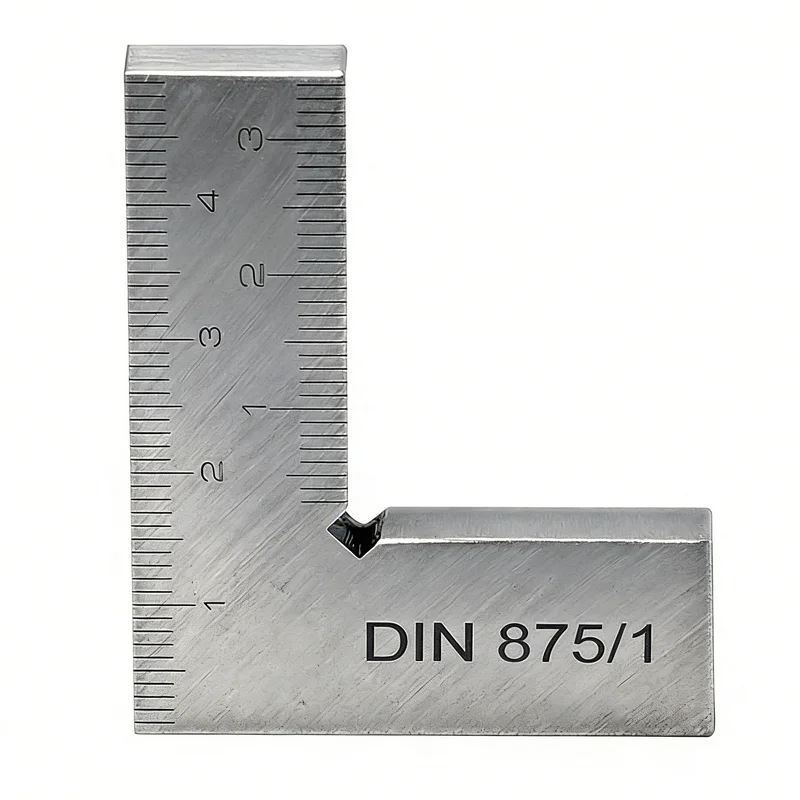 정밀 기계공사사용 각도기 50mm x 40mm 스테인리스 스틸 일체형 빌릿 DIN 875/II 엔지니어 각도기 (보석 세공용)