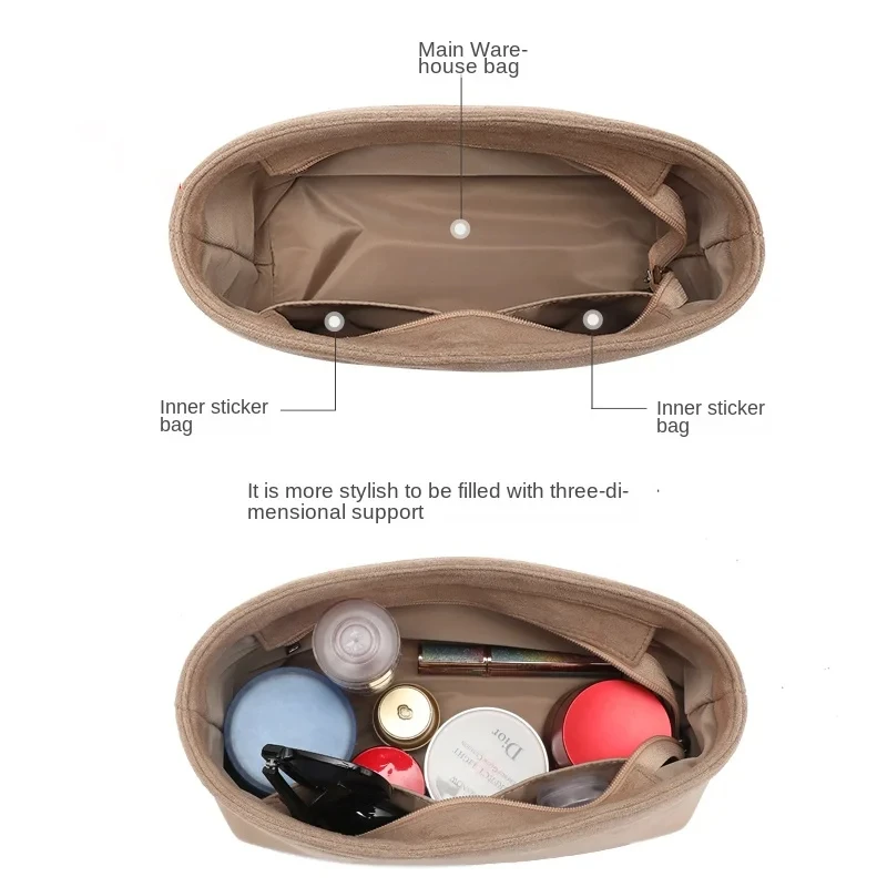 Bag Organizer Inner Liner Sorting Pocket Accessories For LV Carryall Women's Handbag Shoulder Bag Storage Fix Shape Lining