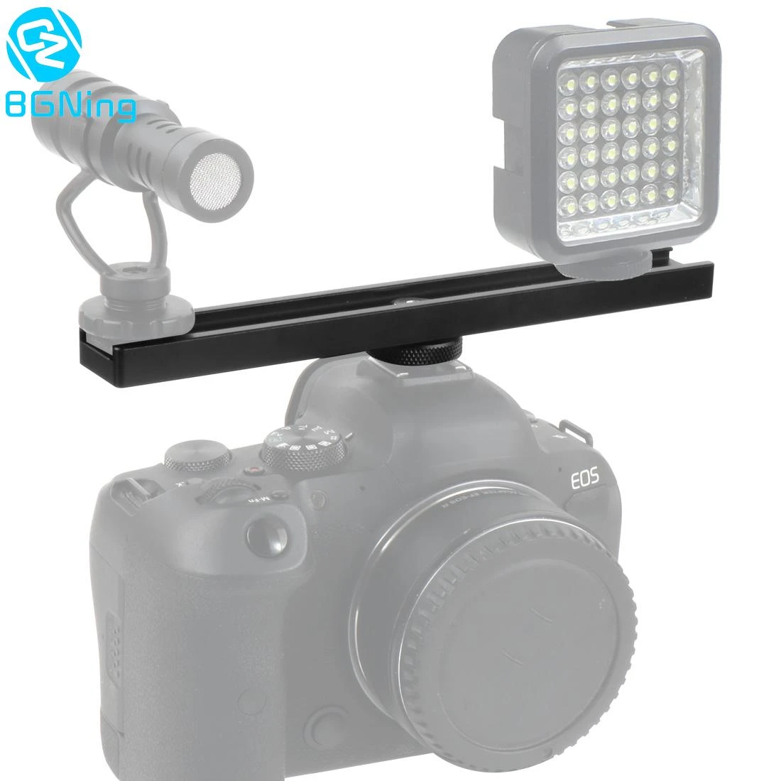 Double Cold Hot Shoe Adapter Mount Extension Holder Video Bracket For