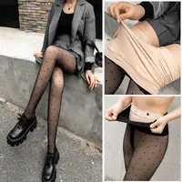 Bottoming Pants Double-layer Point Dot Pantyhose Black Nylon Bare Leg Socks Slim Dress Tights Bare Leg Artifact Ladies 2