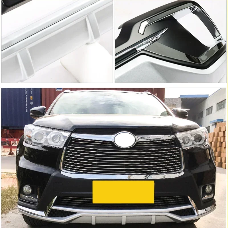 トヨタハイランダー2015?17年 Absフロント・リアバンパーリップディフューザープロテクターガード