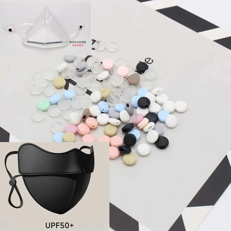 Apparel Accessories 1000 Pcs Silicone Ajustable Stopper Buckles for Mask